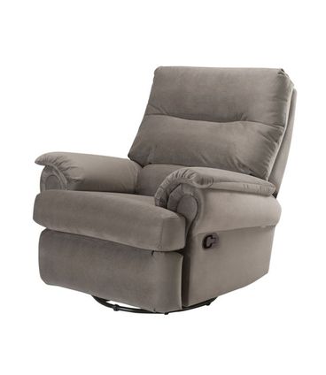 Poltrona Reclinavel Capri MH 1217 com Massageador em Veludo Cinza - 55586