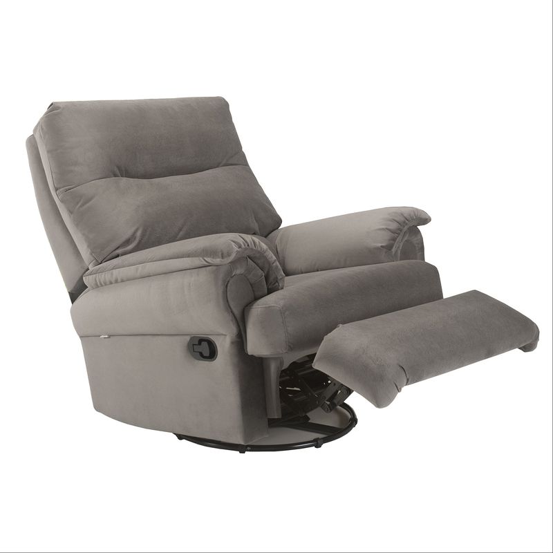 PoltronaReclinavelCapriMH1217comMassageadoremVeludoCinza55586