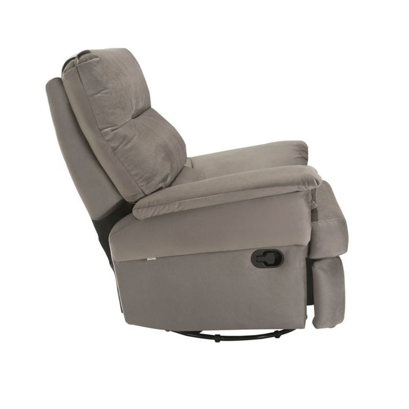 PoltronaReclinavelCapriMH1217comMassageadoremVeludoCinza55586