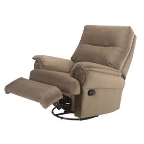 Poltrona Reclinavel Capri MH 1217 com Massageador em Veludo Marrom Claro - 55582