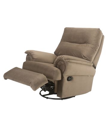 Poltrona Reclinavel Capri MH 1217 com Massageador em Veludo Marrom Claro - 55582