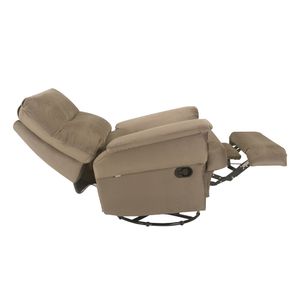 Poltrona Reclinavel Capri MH 1217 com Massageador em Veludo Marrom Claro - 55582