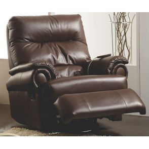 Poltrona Reclinavel Capri MH 1217 em Courino Anilina Marrom Escuro - 55591