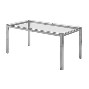 Mesa de Jantar Flex com Tampo de Vidro Base Cromada 120cm - 55647