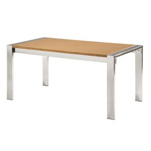 Mesa de Jantar Duda com Tampo MDF Rattan Base Cromada 138cm - 55654