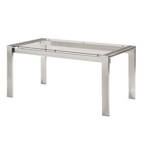 Mesa de Jantar Duda com Tampo de Vidro Base Cromada 138cm - 55656