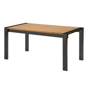 Mesa de Jantar Duda com Tampo MDF Rattan Base Aço Preta 178cm - 55719