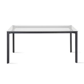 Mesa de Jantar Mila com Tampo de Vidro Base Aço Preta 120cm - 55730