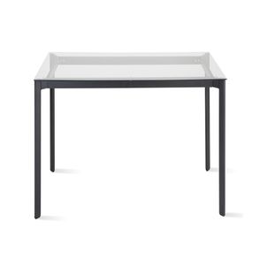 Mesa de Jantar Mila com Tampo de Vidro Quadrado Base Aço Preta 100cm - 55737