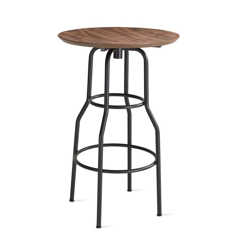 MesaBistroPecorinocomTampoMDFTabacoBaseAcoPreta68cmDIAM55742