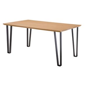 Mesa de Jantar Vult com Tampo MDF Rattan Base Aco Preta 160cm - 55754