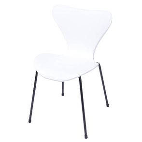 Cadeira Jacobsen Series 7 Polipropileno Branco com Base Metal - 55942