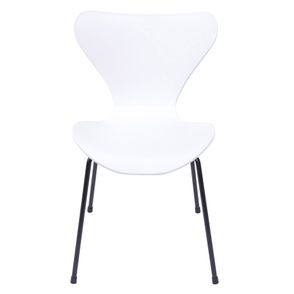 Cadeira Jacobsen Series 7 Polipropileno Branco com Base Metal - 55942