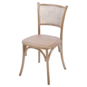 Cadeira Zimba Madeira Clara Assento em Rattan - 55489