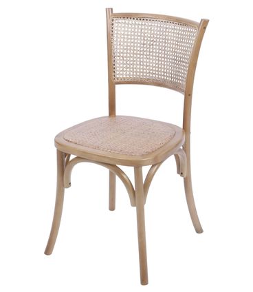 Cadeira Zimba Madeira Clara Assento em Rattan - 55489