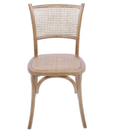Cadeira Zimba Madeira Clara Assento em Rattan - 55489