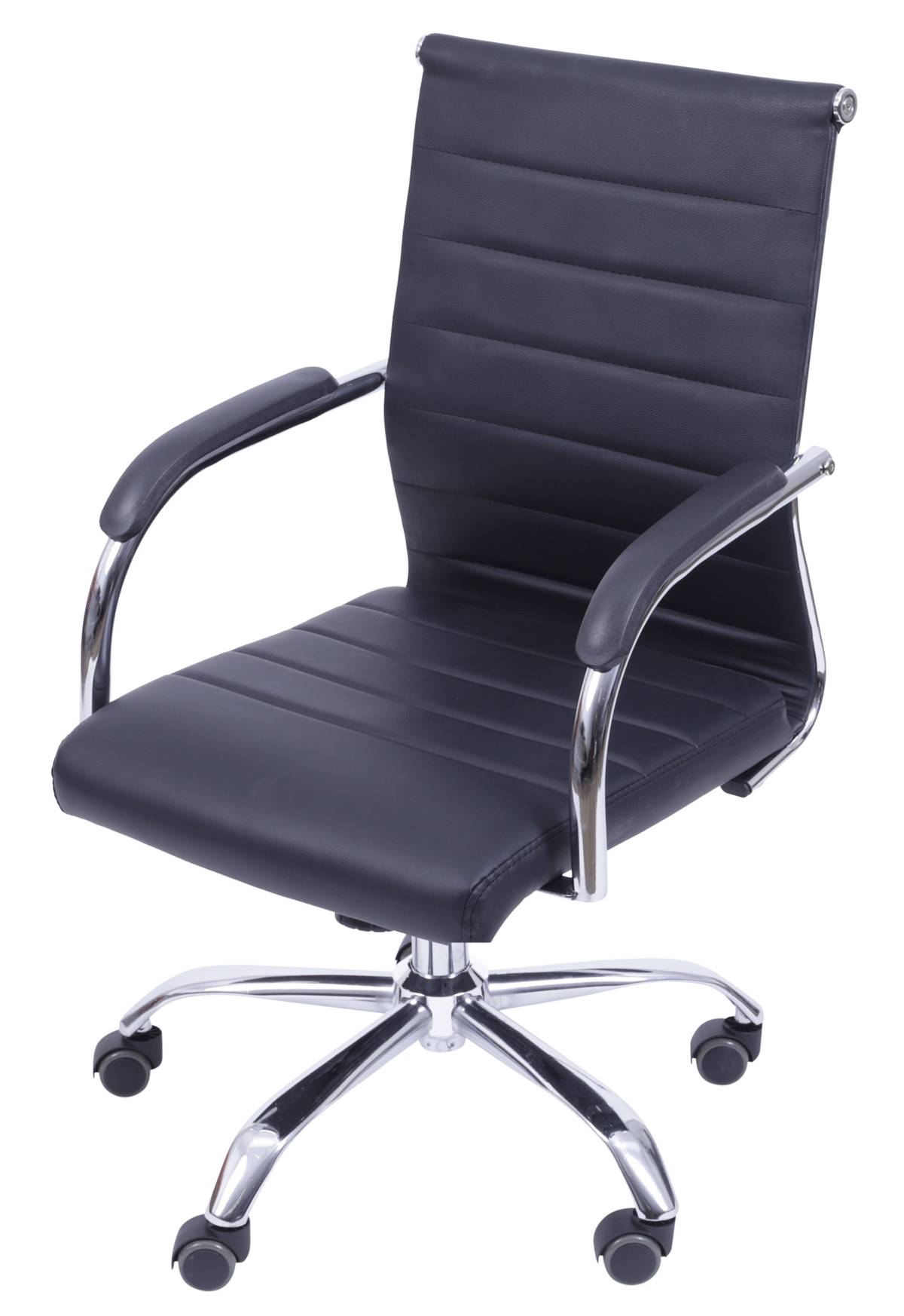 Cadeira-Office-Light-Baixa-Courino-Preto-com-Base-Rodizio-Cromada---55948