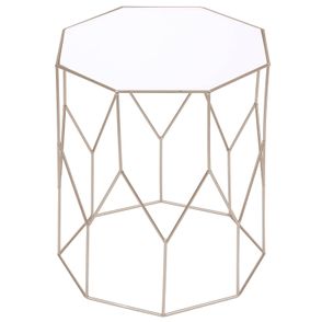 Mesa Apoio Triade Tampo Espelhado Base Dourada 37 cm (LARG) - 55956