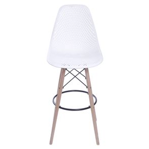 Banqueta Eames Furadinha cor Branca com Base Madeira 1,13 MT (ALT) - 55971