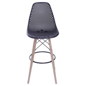 Banqueta Eames Furadinha cor Preto com Base Madeira 1,13 MT (ALT) - 55973