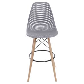 Banqueta Eames Furadinha cor Cinza com Base Madeira 1,13 MT (ALT) - 55976