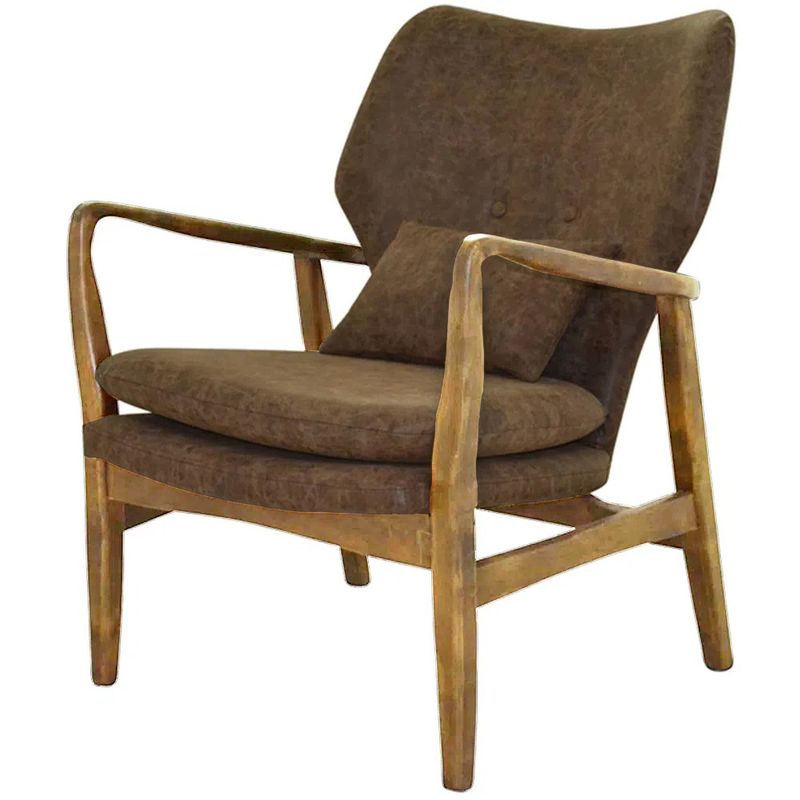 PoltronaCibelleAssentoCourinoMarromcomAlmofadaBaseMadeiraClara56065