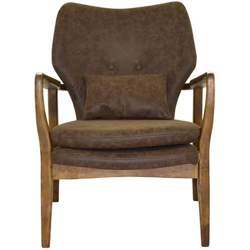 PoltronaCibelleAssentoCourinoMarromcomAlmofadaBaseMadeiraClara56065