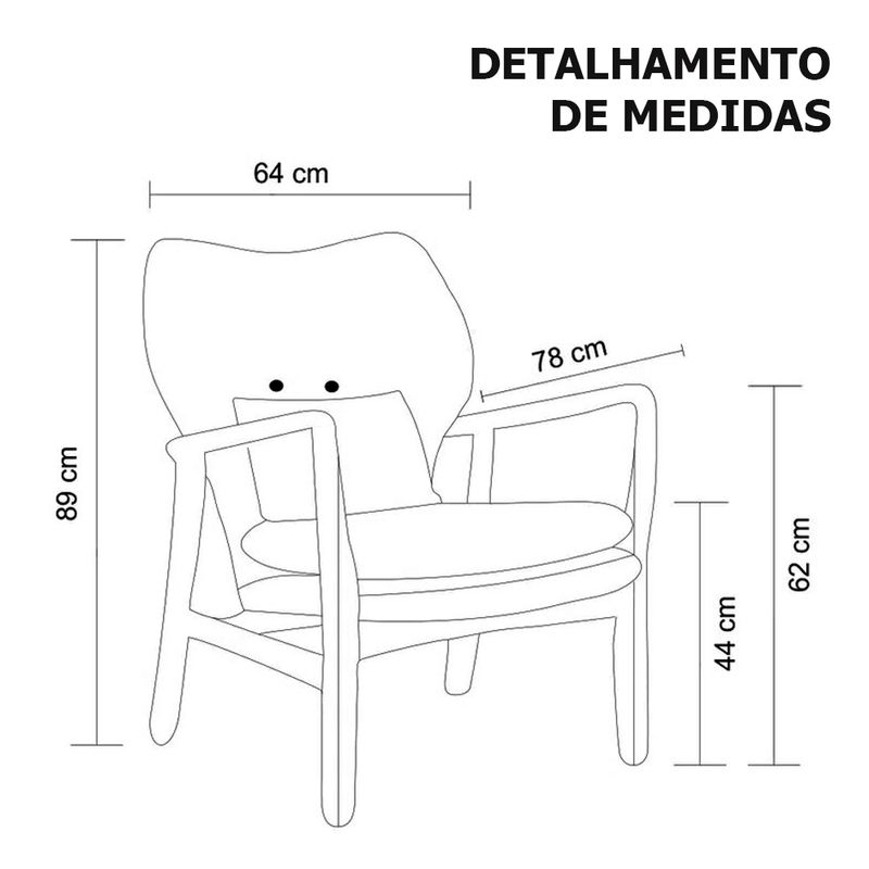 PoltronaCibelleAssentoCourinoMarromcomAlmofadaBaseMadeiraClara56065