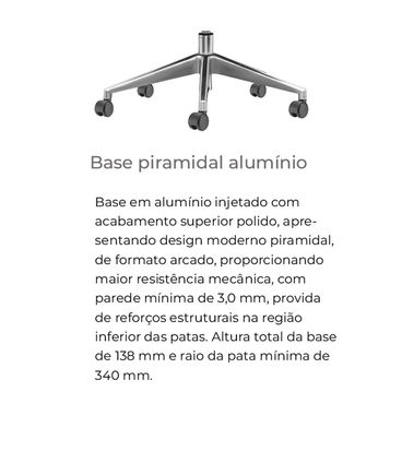 Cadeira Agile Presidente com Encosto de Cabeca Assento Crepe Preto Base Aluminio Piramidal e Rodizio em PU - 55710