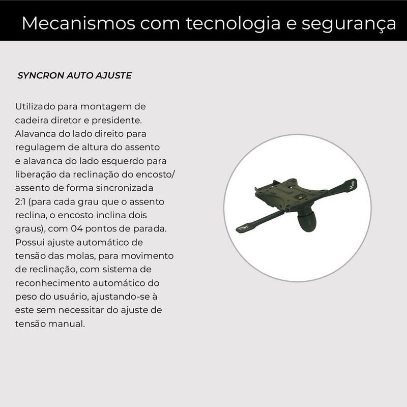 CadeiraAgilePresidentecomEncostodeCabecaAssentoCrepePretoBaseAluminioPiramidaleRodizioemPU55710