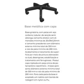 Cadeira Addit Assento Courissimo Preto Base Metalica com Capa - 54184