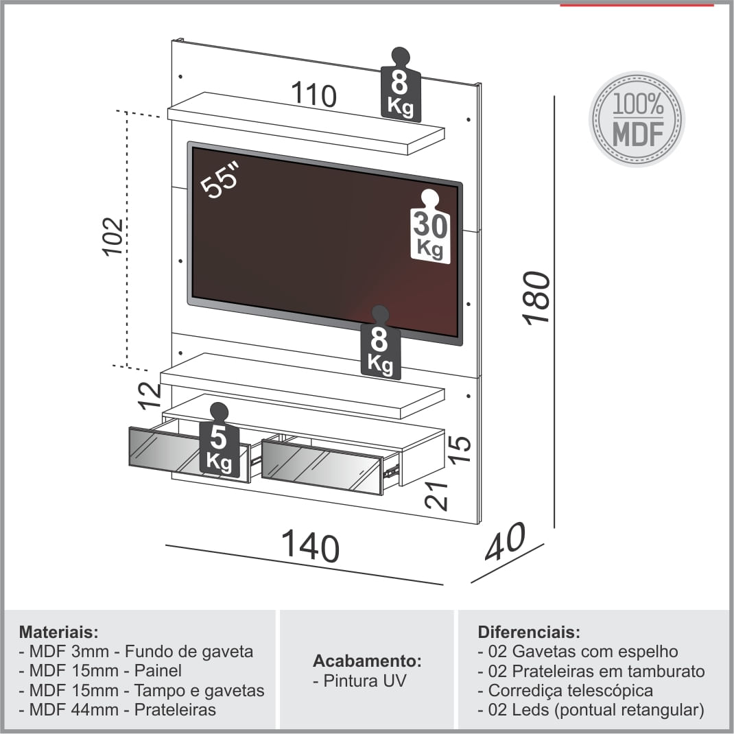 Home-Suspenso-Pompeia-com-Led-e-2-Gavetas-Espelhadas-cor-Off-White-Brilho-com-Freijo-140-MT--LARG----56492-