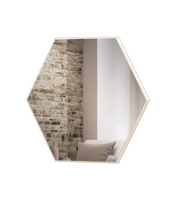 Espelho Hexagono Logus Grande cor Off White Brilho 69 cm (LARG) - 56528