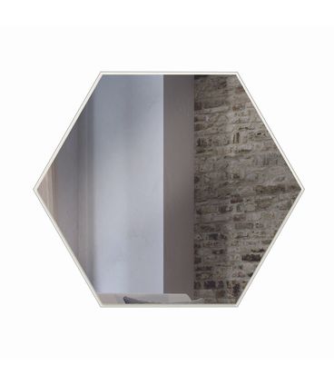 Espelho Hexagono Logus Grande cor Off White Brilho 69 cm (LARG) - 56528