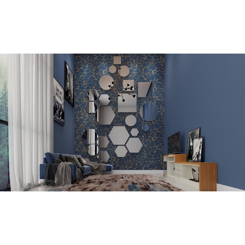 EspelhoHexagonoLogusGrandecorOffWhiteBrilho69cmLARG56528