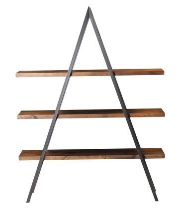 Estante Union em Madeira cor Rustic Brown com Base Grafite 140cm - 55665