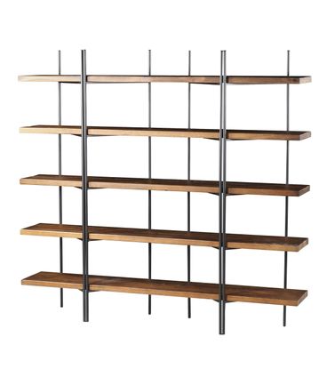 Estante Partition cor Rustic Brown com Estrutura em Aco Grafite 200m - 46388