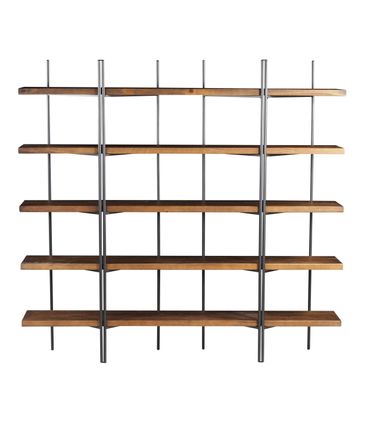 Estante Partition cor Rustic Brown com Estrutura em Aco Grafite 200m - 46388