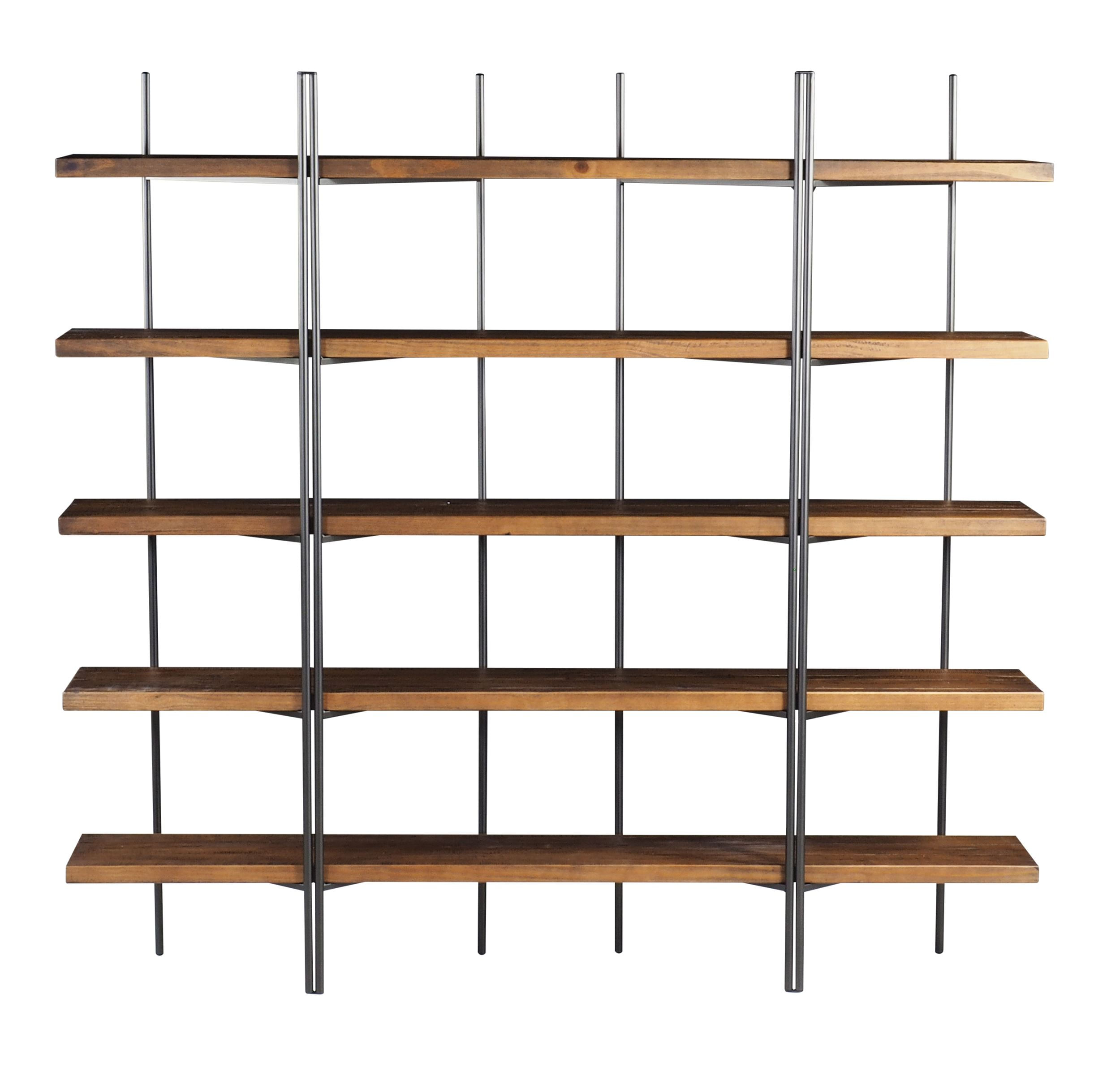 Estante-Partition-cor-Rustic-Brown-com-Estrutura-em-Aco-Grafite-200-MT--LARG----46388