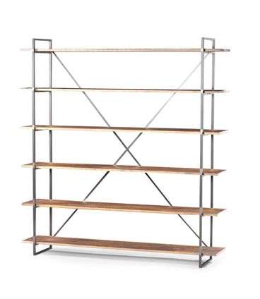 Estante Spotlight em Madeira Driftwood com Estrutura Aco Grafite 140cm - 56725