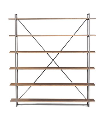 Estante Spotlight em Madeira Driftwood com Estrutura Aco Grafite 140cm - 56725