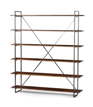 Estante Spotlight em Madeira Rustic Brown com Estrutura Aco Grafite 1,40 MT (LARG) - 55625