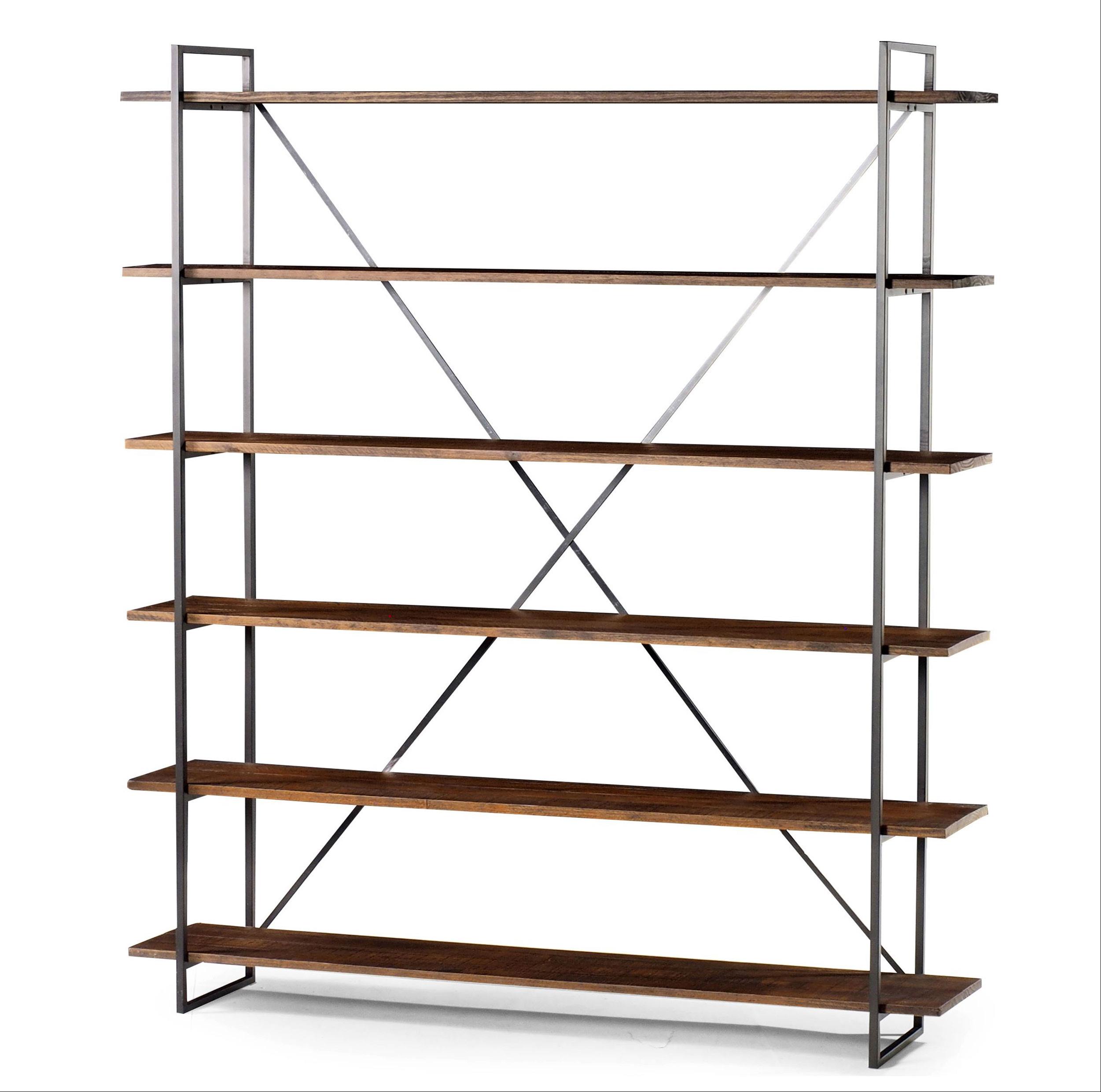 Estante-Spotlight-em-Madeira-Rustic-Brown-com-Estrutura-Aco-Grafite-140-MT--LARG----55625