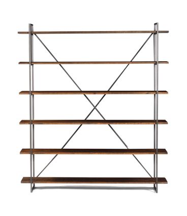 Estante Spotlight em Madeira Rustic Brown com Estrutura Aco Grafite 1,40 MT (LARG) - 55625