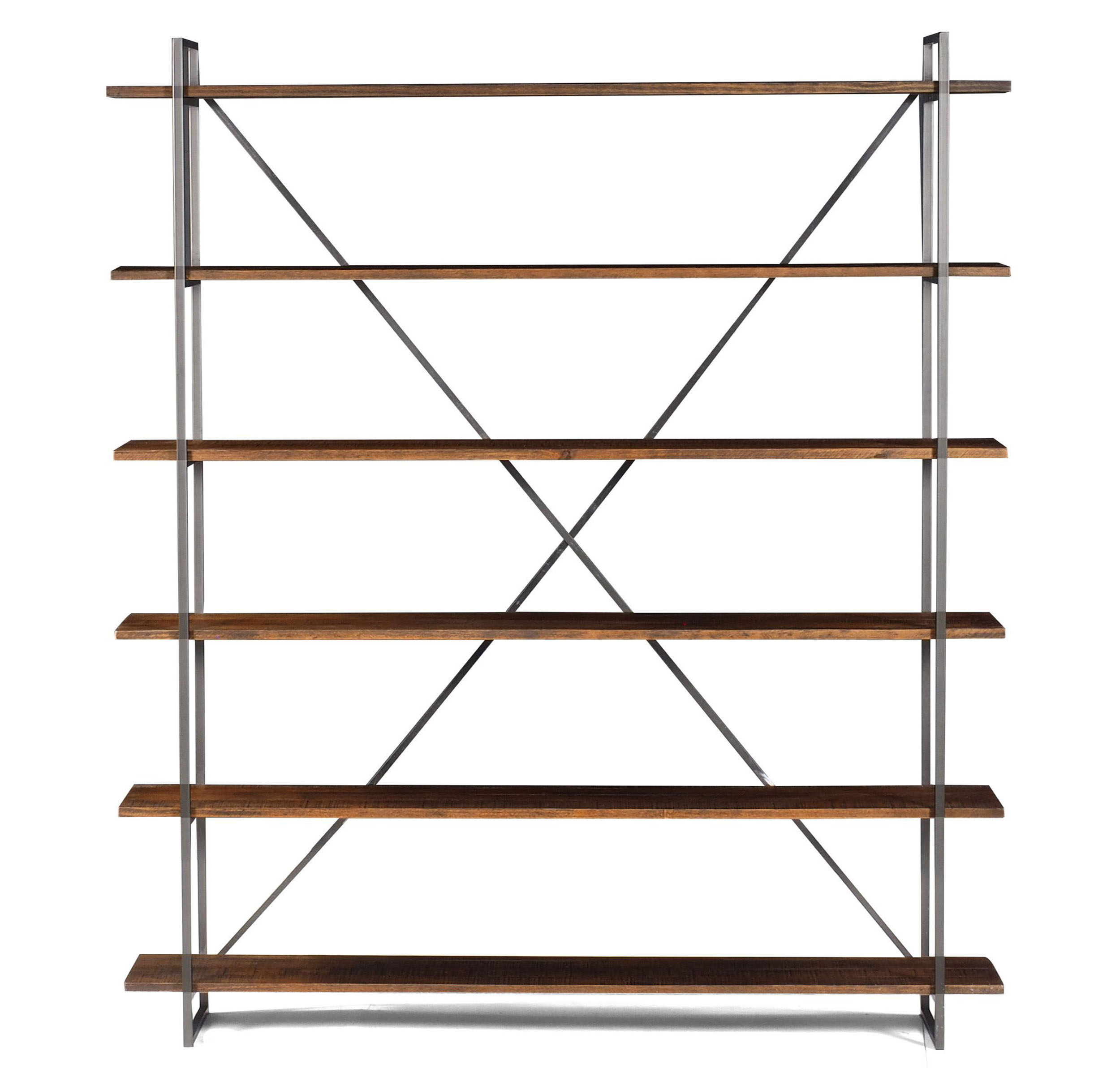 Estante-Spotlight-em-Madeira-Rustic-Brown-com-Estrutura-Aco-Grafite-140-MT--LARG----55625