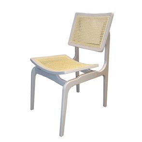 Cadeira Venus com Assento e Encosto Sextavado em Laca Cor Offwhite - 54691