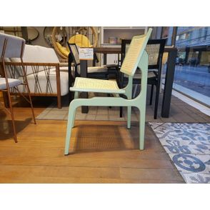 Cadeira Venus com Assento e Encosto Sextavado em Laca Cor Verde Pistache - 54692