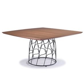 Mesa de Jantar Quadrada Liz Tampo Pinhão Aço Preto 140cm - 56818