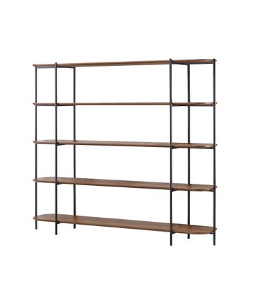 Estante Logica 1,60 MT (LARG) cor Pinhao com Estrutura em Ferro Preto - 56890