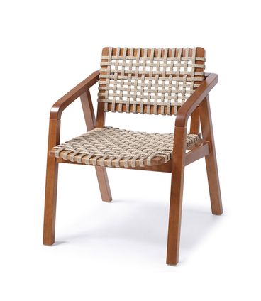 Poltrona Amores Assento Corda cor Areia Estrutura em Madeira Pinhao - 56905